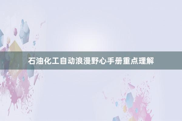 石油化工自动浪漫野心手册重点理解